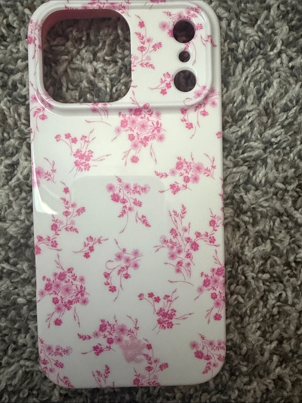 Velvet Caviar White IPhone 17 pro max Case with Pink Floral Print